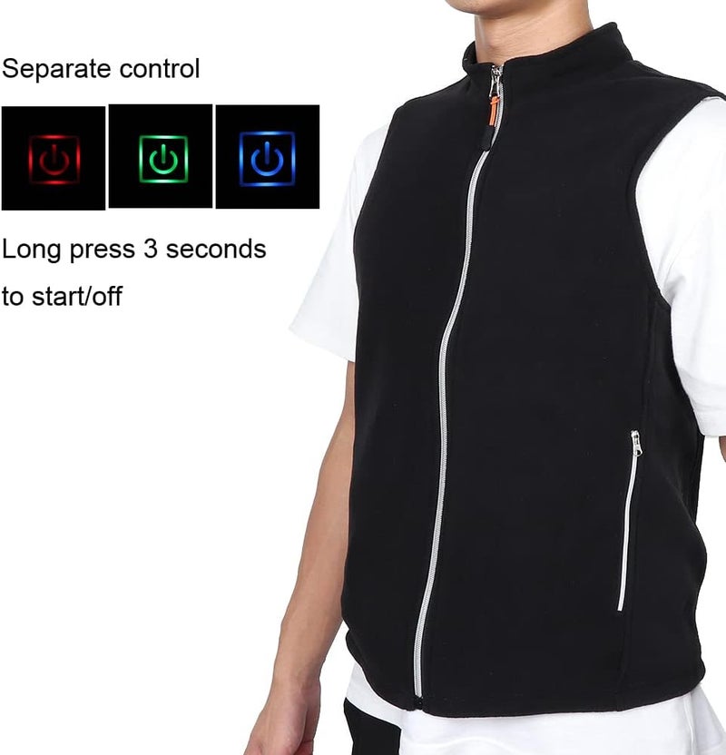 woobles USB Electric Stand Collar Infrared Warm Keeping Heating Vest, Winter Heated Vest, Waistcoat Outdoor Coat (2XL) - Image 4